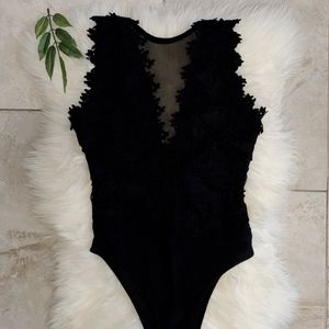 Sexy Black Lace Bodysuit